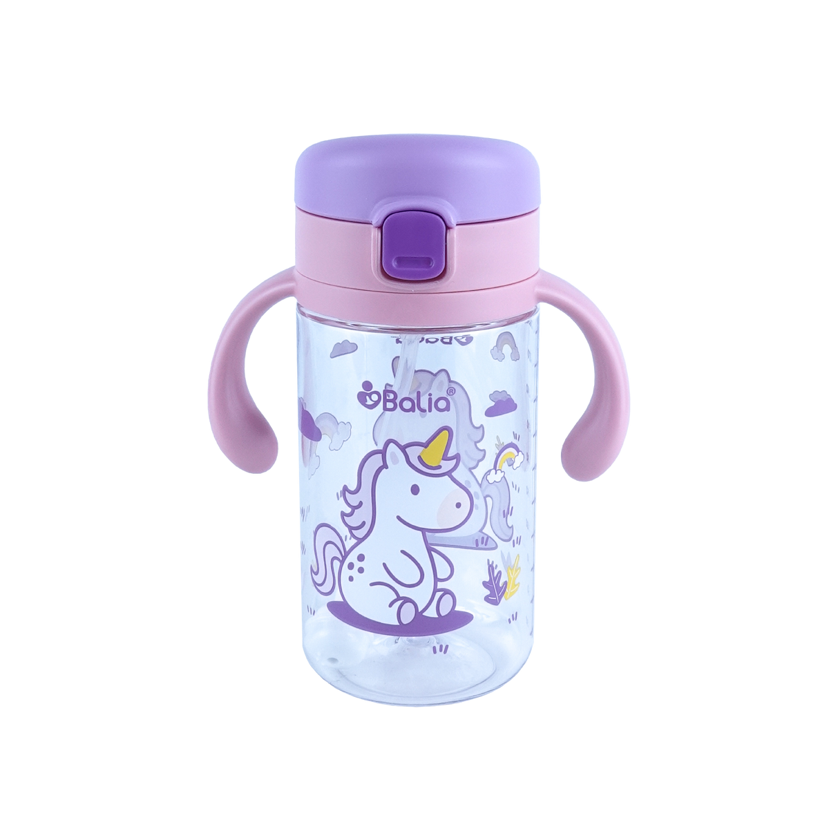 Botella antiderrame con bombilla Unicornio