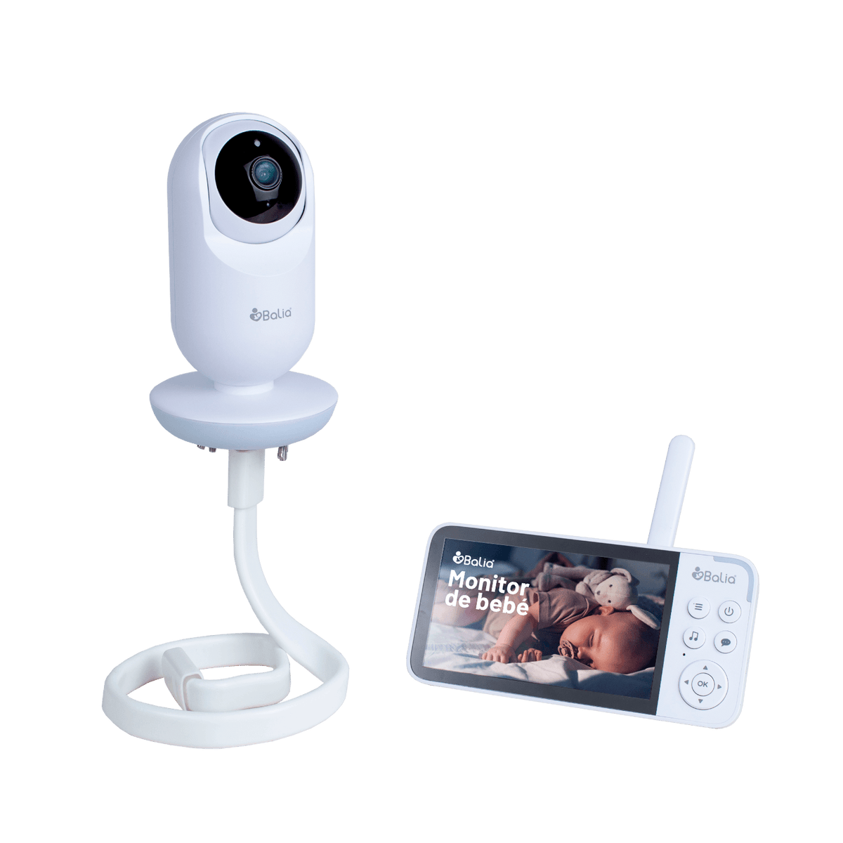 Monitor de bebé con cámara Balia: cámara con visión nocturna y monitor para bebés.