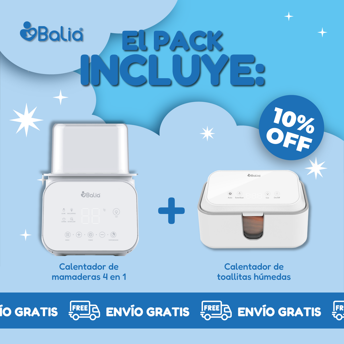 Pack invierno: Calentador de mamaderas 4 en 1 + Calentador de toallitas húmedas + Envío Gratis