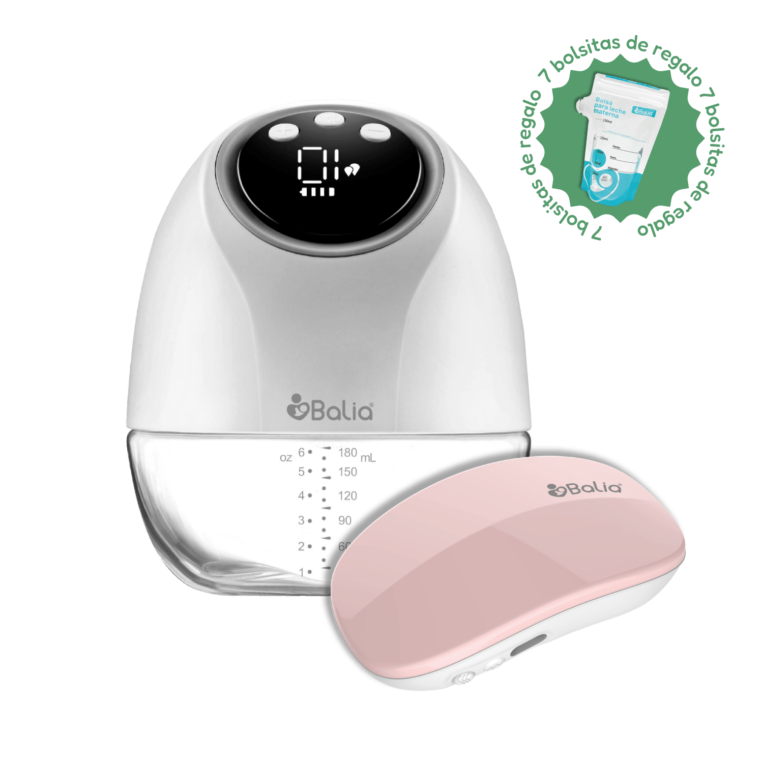 Pack lactancia en calma: Extractor de leche inalámbrico + Masajeador de lactancia + 7 Bolsitas de REGALO + Envío Gratis de Balia.