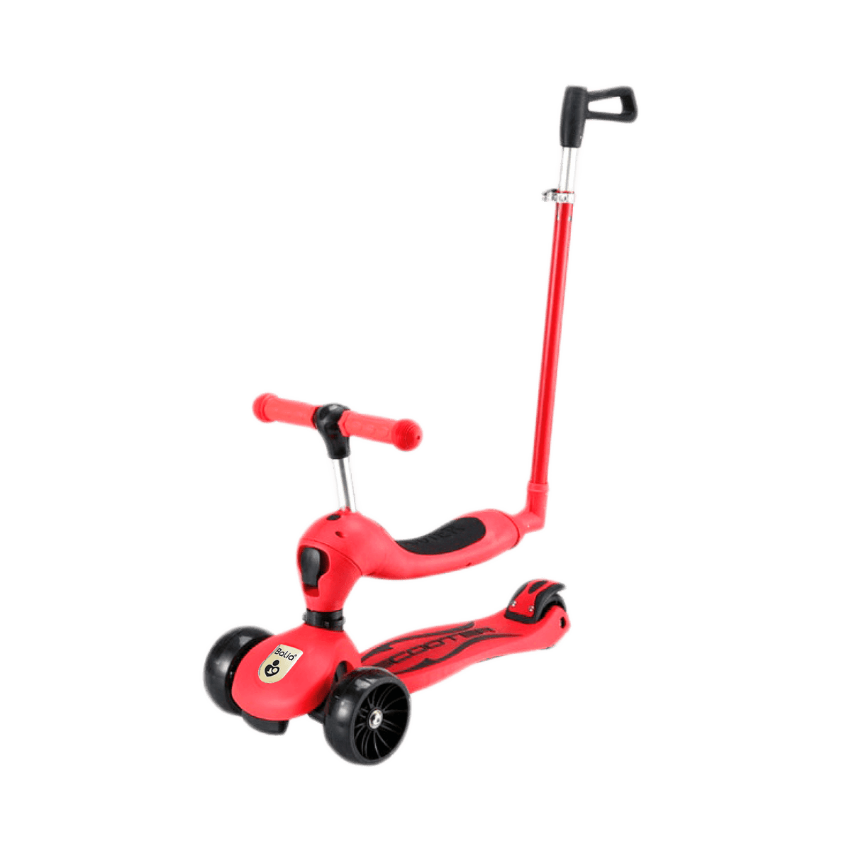 Scooter para niños y niñas 3 en 1 de Balia, divertido y versátil diseño en color rojo, ideal para horas de juego.