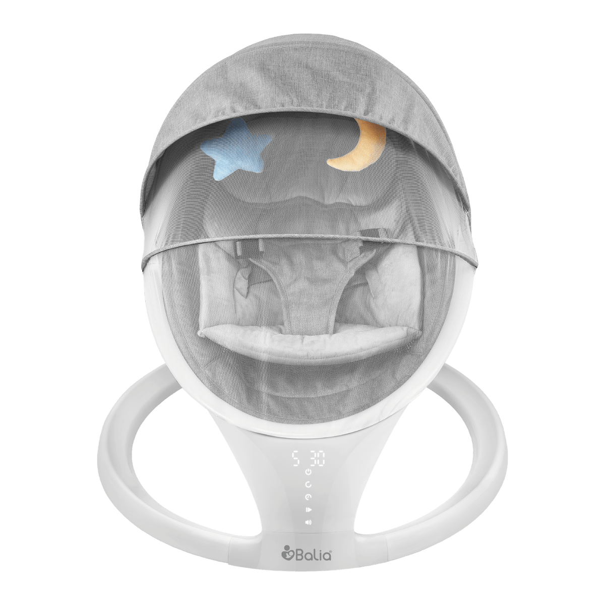 Silla Mecedora para bebé Balia con diseño moderno y tecnología que simula los brazos de los padres.