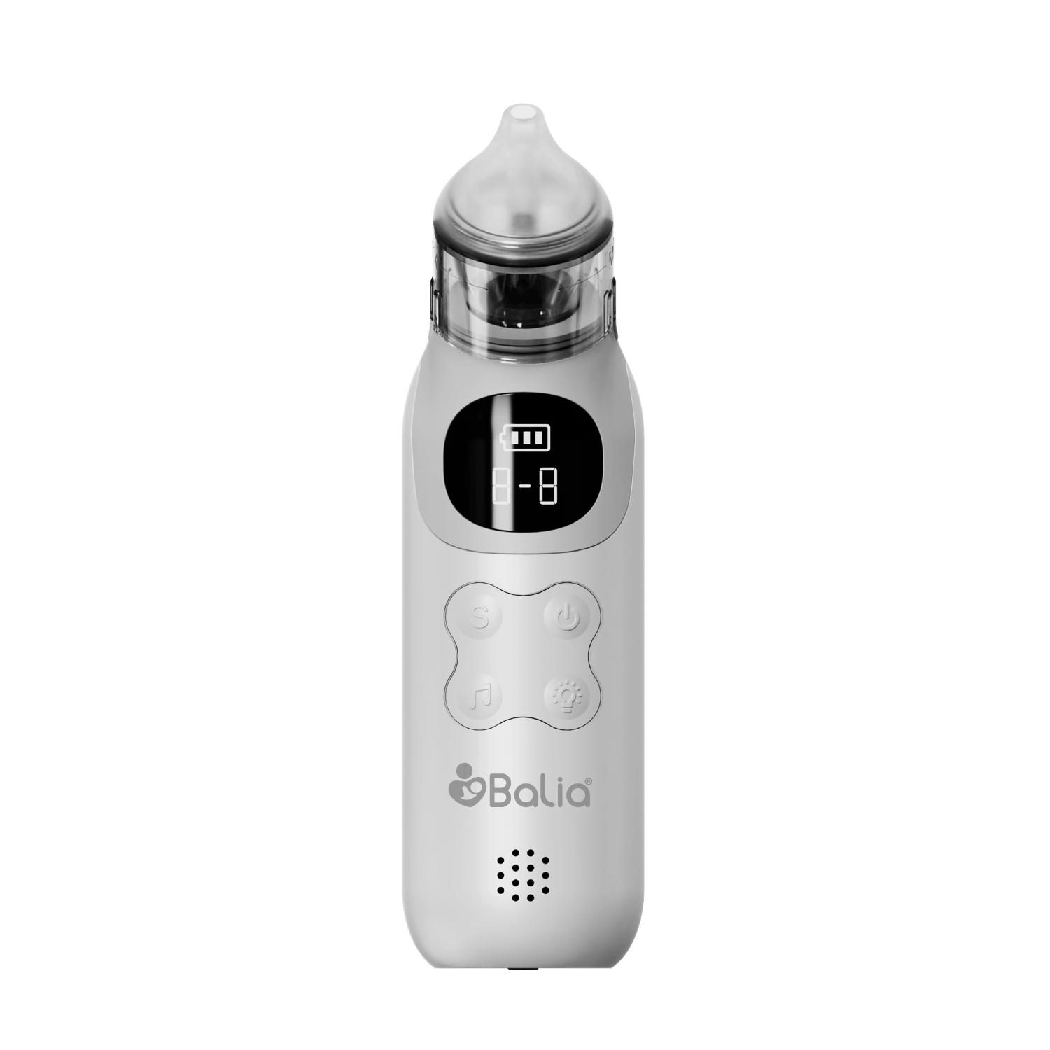 Aspirador nasal Balia, cómodo y fácil de usar, con 5 niveles de succión y luz para relajar al bebé.