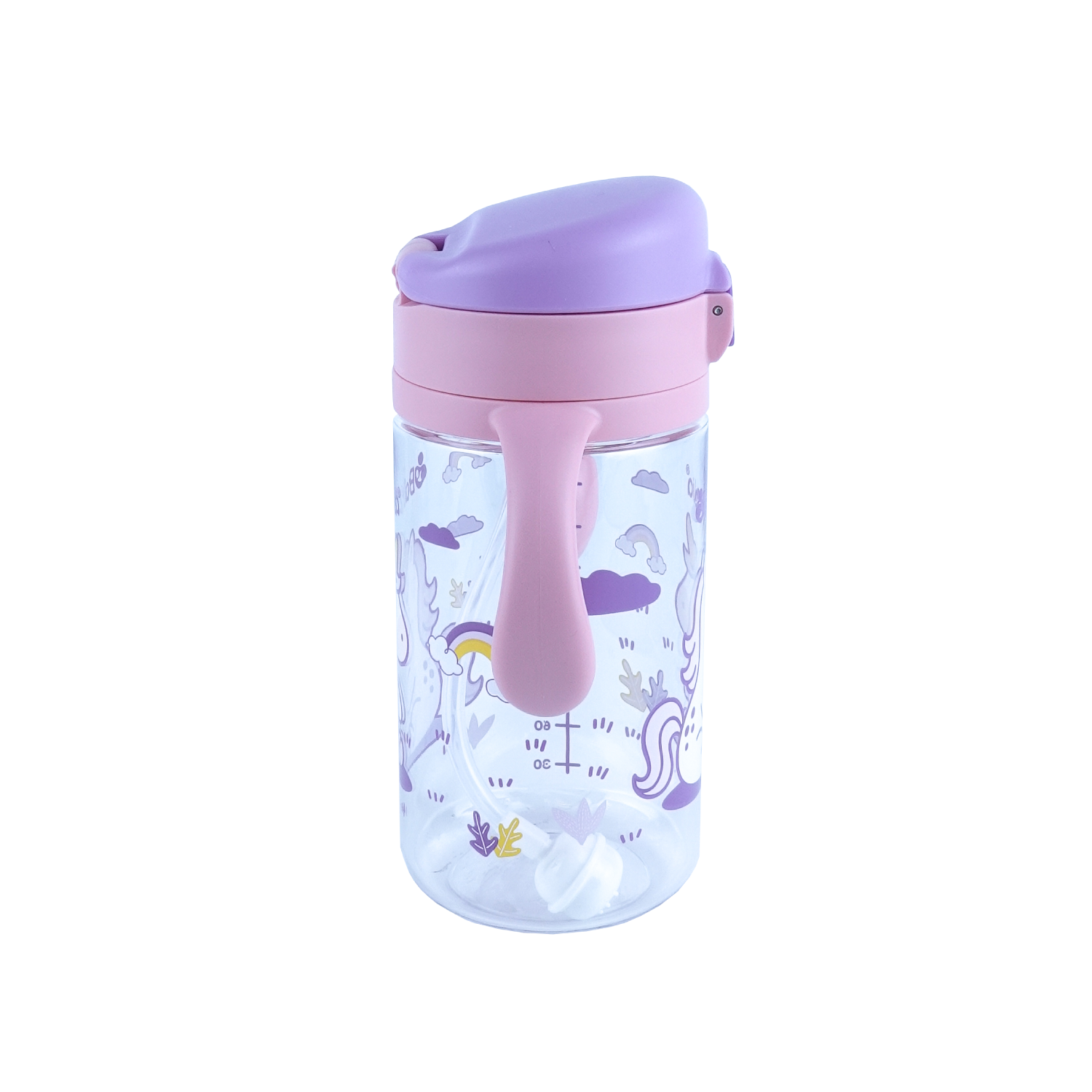 Botella antiderrame con bombilla Unicornio