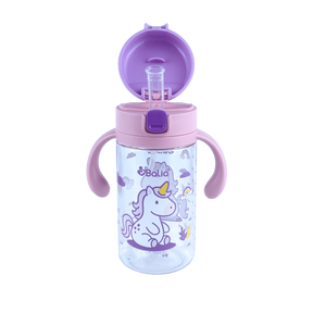 Botella antiderrame con bombilla Unicornio