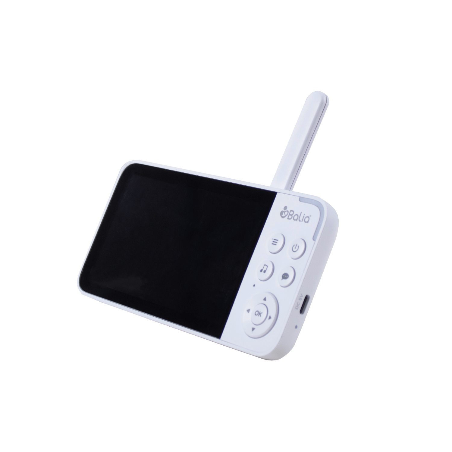 Monitor de bebé con cámara Balia, pantalla y funciones para una vigilancia segura y cómoda.