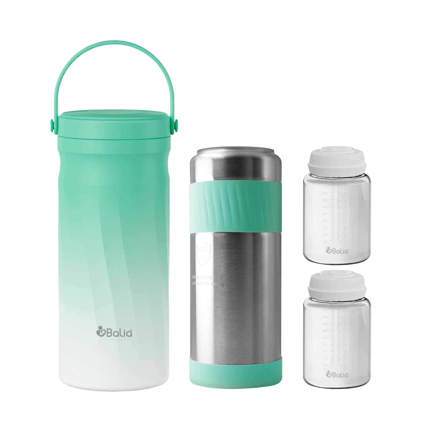Cooler para leche materna de Balia con capacidad para dos mamaderas y sistema de enfriamiento 360°.