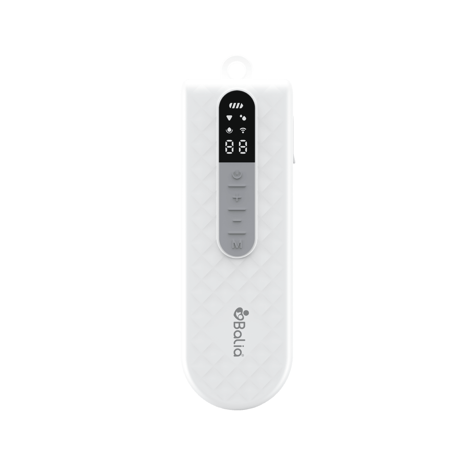 Extractor de leche doble inalámbrico Balia, dispositivo con pantalla táctil y controles intuitivos.