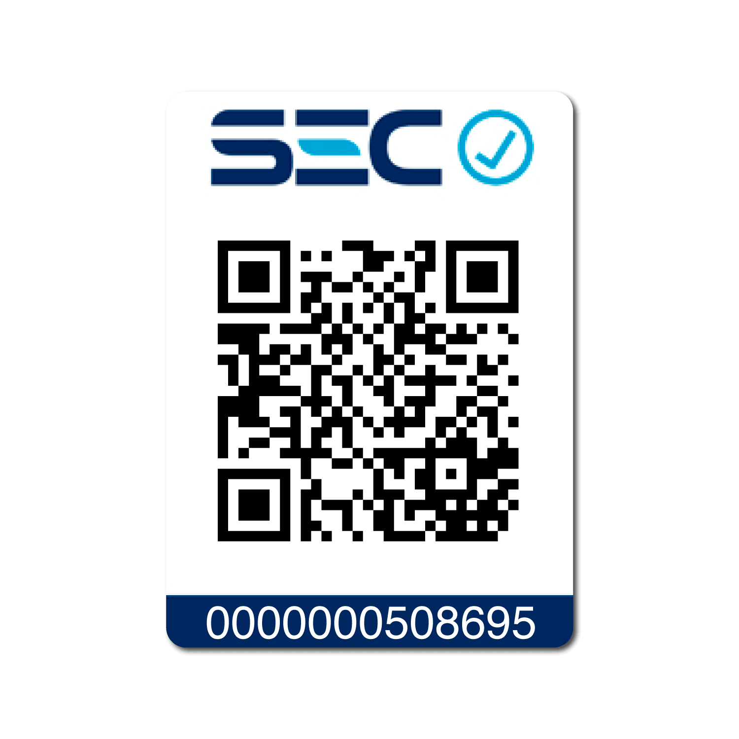 Código QR del SEC con número 0000000508695 para validación y autenticación.