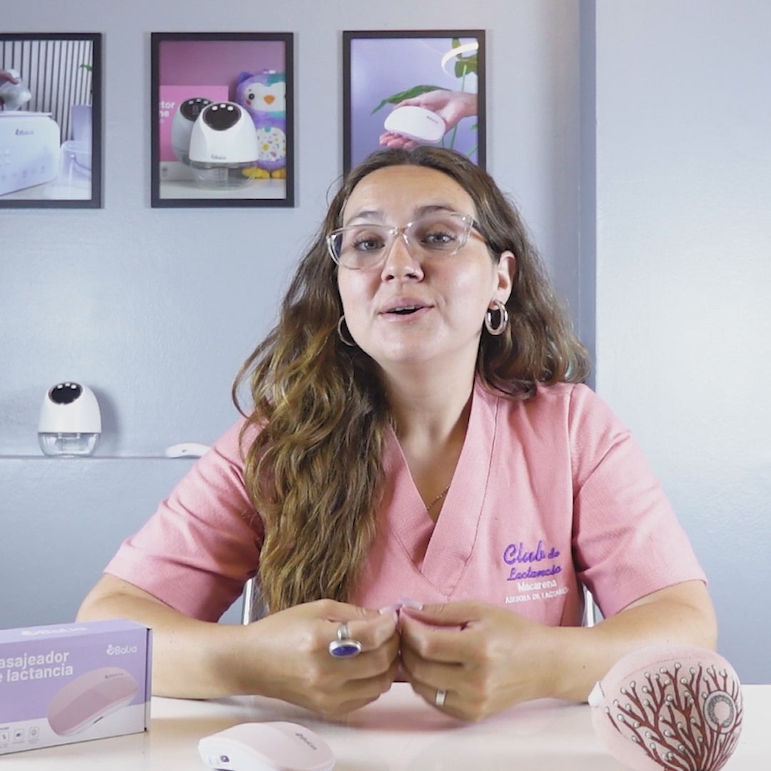 Masajeador de lactancia Balia, experto en alivio de congestión mamaria para mamás lactantes.