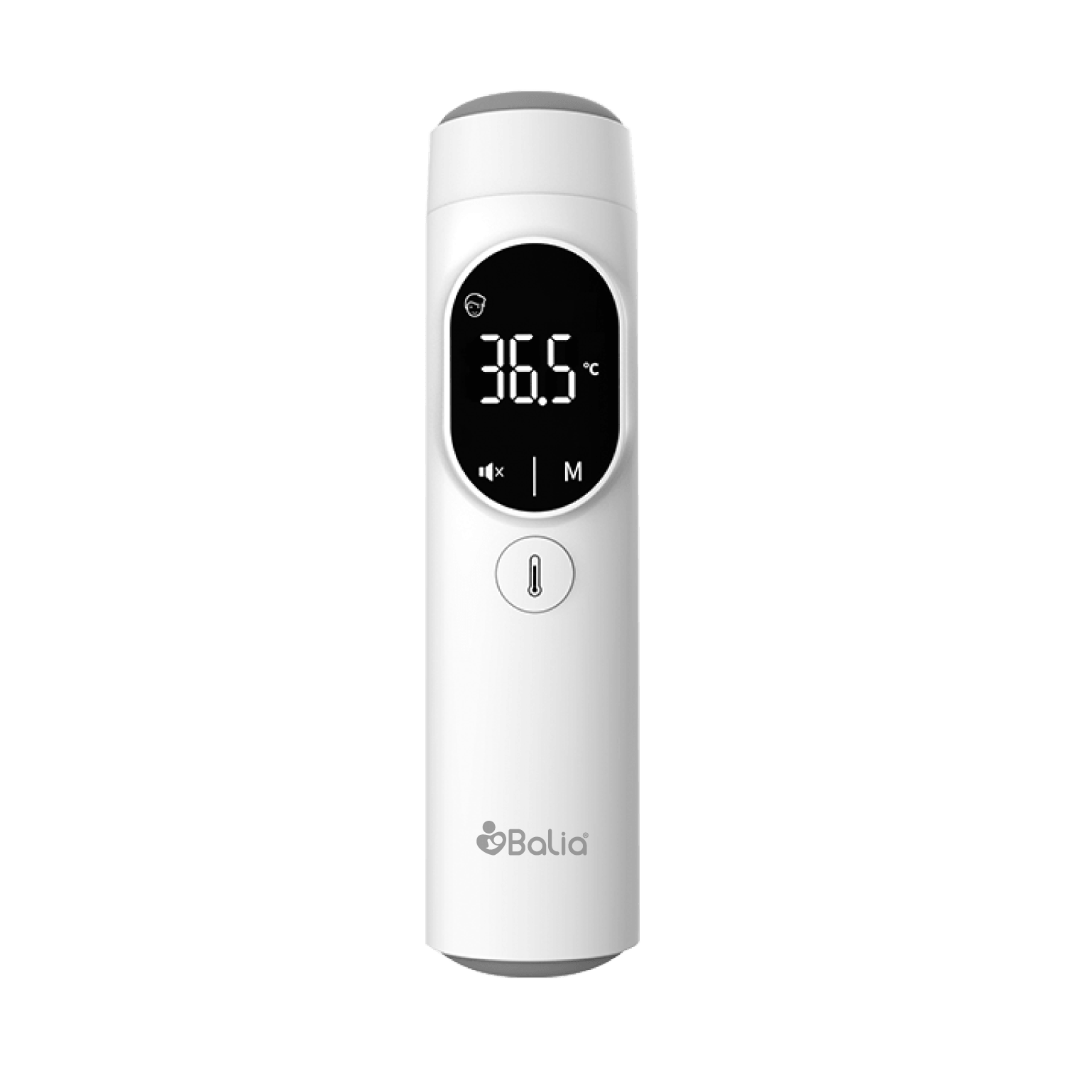 Termómetro Frente y Oído Balia con pantalla digital que muestra temperatura, fácil de usar y preciso.