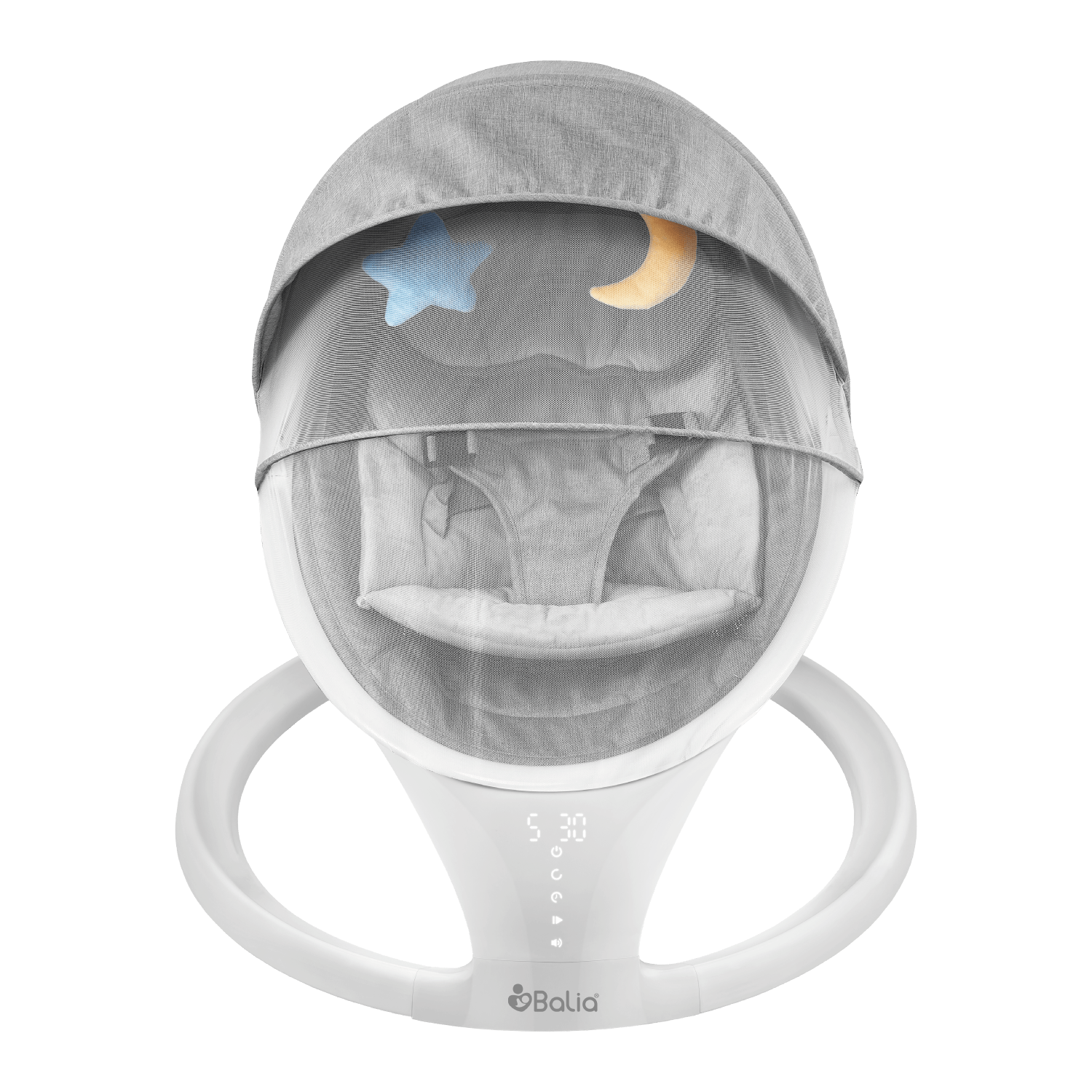 Silla Mecedora para bebé Balia con diseño moderno y tecnología que simula los brazos de los padres.